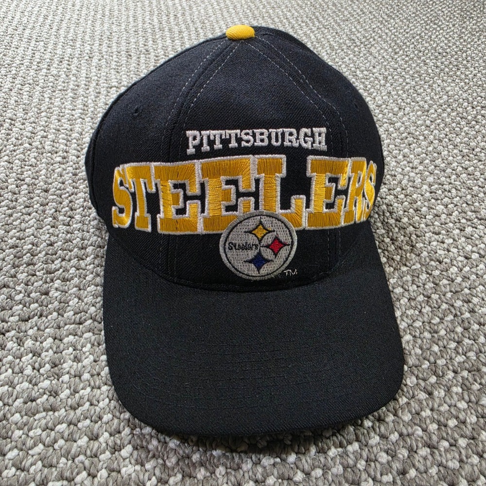 Vintage Pittsburgh Steelers Starter Tripower 3 Snapback Hat NFL Black 90s Wool
